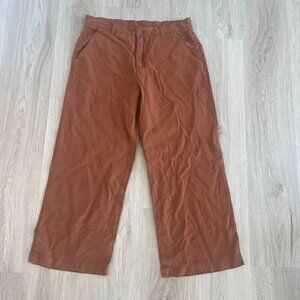 Kut from the Kloth Wide Leg High Waist Pants Tencel Linen Brown 10 NWOT
